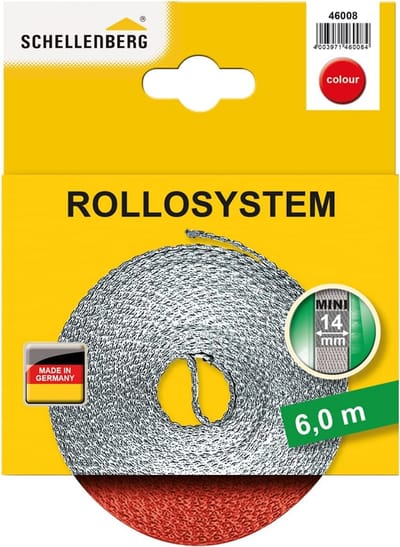 Rolluikband Mini 14 mm Breedte 6 Meter Lengte Rood