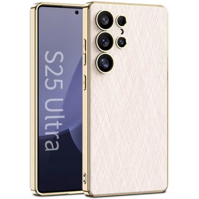 Voor Samsung Galaxy S25 S24 Ultra Telefoonhoesje Galaxy S25 Ultra Galvaniseerd Leder Beschermende Schokbestendige Hoes Galaxy S25 Ultra gray