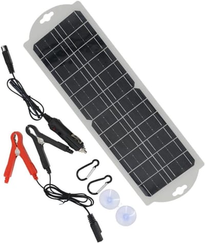 Zonnepaneel - Zonneoplader - Batterij Opladen - Hoge Efficiëntie Conversie - 10W 12V - Zwart