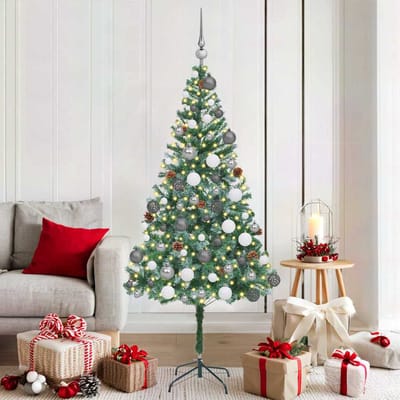 vidaXL Kunstkerstboom met 300 LED Groen 180 cm PVC en Staal