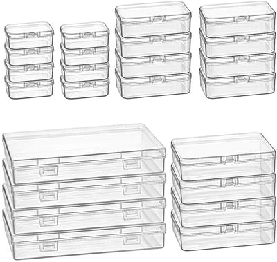 Dailygoods- Opbergdoos 24 stuks - Mini Organizer - Doorzichtige Plastic - Scharnierende Deksels - Voor Kleine Voorwerpen - Duurzaam PP-Plastic - Opbergcontainer