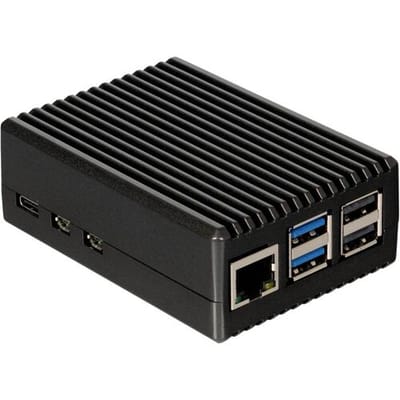 Joy-it RB-AlucaseP5-08 SBC-behuizing Geschikt voor serie: Raspberry Pi® Incl. passieve koeler Zwart