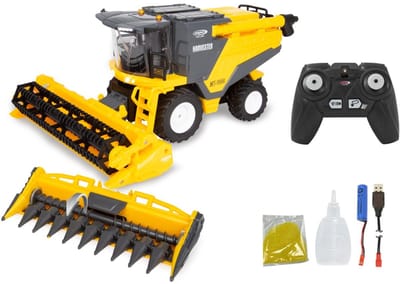 Jamara RC voertuig Landbouwvoertuigen - 405310 RC Maaidorser MT-1000 voor Tarwe en Maïs met rook en speelgraan - Geel - 2,4GHz RC Model Kant en Klaar - 1:24