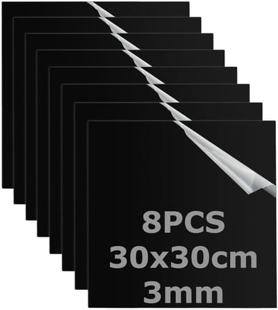 Dailygoods- Acrylplaten 30 x 30 cm - 8 Stuks - Zwart - 3 mm Dikte - Acrylglas - Duurzaam Materiaal - Acrylschijven