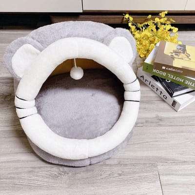 Kattenbed Hondenhok Voor Binnen Winter Warm Diepe Slaap Comfort Huisdierenmand Gezellig Klein Matje Met Bal Kleine Hond Kitten Accessoires S