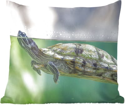 Sierkussens - Kussentjes Woonkamer - 60x60 cm - Close-up foto van schildpad