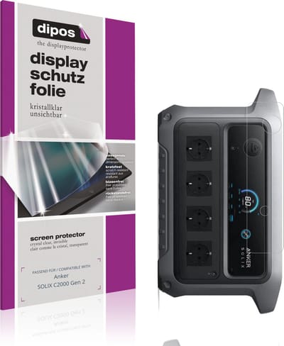 dipos – 2x Beschermfolie geschikt voor Anker SOLIX C2000 Gen 2 | Krasbestendige & heldere Screenprotector Ultra-Thin