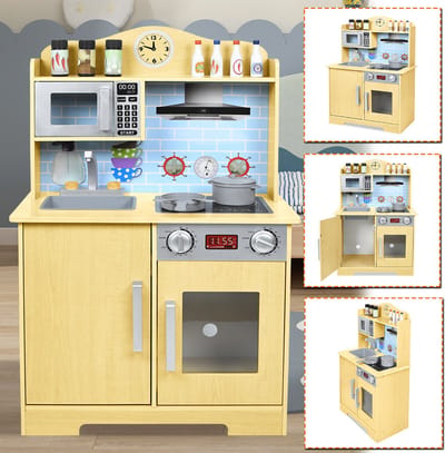 Froadp Kinderspeelkeuken Kinderkeuken Keuken met accessoires Speelgoedkeuken Speelkeuken Hout