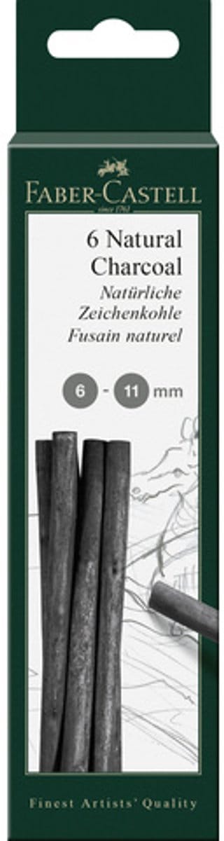 Faber-Castell houtskool - Pitt Monochrome - 6-11 mm - 6 stuks - FC-129398