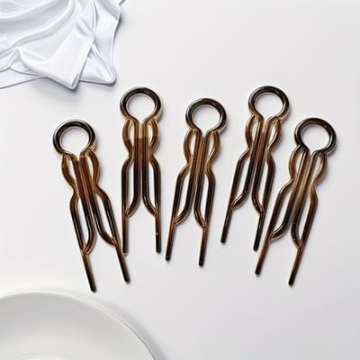 Barrette à Cheveux Vintage 5pcs Ensemble de Barrettes Ovales Minimalistes Vintage, Finition Mate, Design Creux pour Coiffures Simples et Bouclées pour Femmes