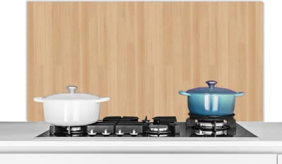 Spatscherm keuken 120x60 cm - Kookplaat achterwand Naturel - Hout - Plank - Patronen - Muurbeschermer - Spatwand fornuis - Hoogwaardig aluminium