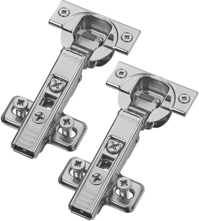 Set van 2 BLUM hoekscharnier 71B3580 110° met automatische sluiting incl. montageplaat 173L8100 en systeemschroeven