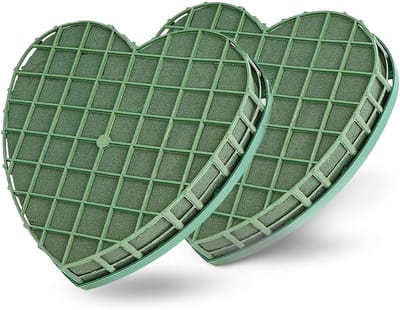 Set van 2 Hartvormige Foam Platen voor Verse Bloemen - Ideaal voor Bruiloften en Verjaardagen - Groene Decoratie 20 x 21 cm