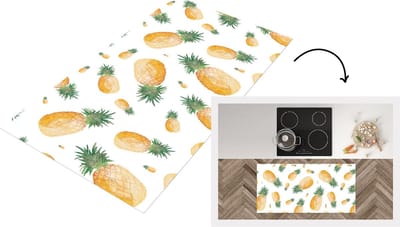Keukenloper - Loper keuken - Ananas - Vruchten - Sjablonen - 120x60 cm - Keukenloper vinyl