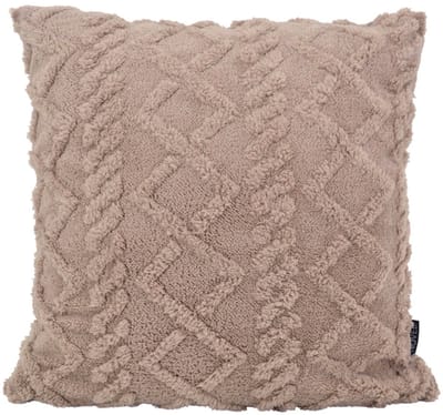 Sierkussen Furry Cross Taupe | 45 x 45 cm | Polyester