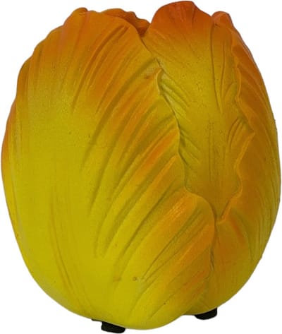 Toulon Burning Flame Geel Oranje vaas, tulpenvaas 9x9x10 cm nr 1.