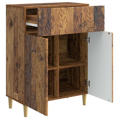vidaXL - Dressoir - Oud - hout - 66 - x - 34,5 - x - 90 - cm - Bewerkt - hout
