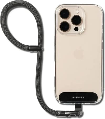 Ringke Holder Link & Flow Hand Strap P-Type - Universeel Telefoonkoord - Universele Telefoonketting - Geschikt voor o.a Smartphone en Sleutels - Polsbandje Zwart