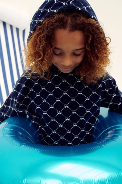 Woody X Anne Kurris huispak velours meisjes/dames - blauw - 233-18-AHA-V/975 - maat 128