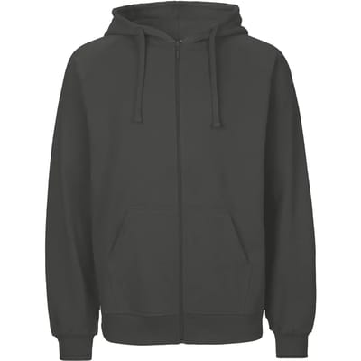 Fairtrade Men's Zip Hoodie met capuchon Charcoal - S