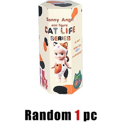 S Angel Kleine Engelpop Kat Leven Serie Blind Box Pop Sleutelhanger Hanger Handgemaakte Hanger Cadeaus white