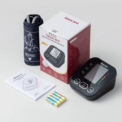 Sinocare® Digitale Bloeddrukmeter Bovenarm – Nauwkeurige en Betrouwbare Meting - Automatische Tensiometer met Groot LCD-Scherm
