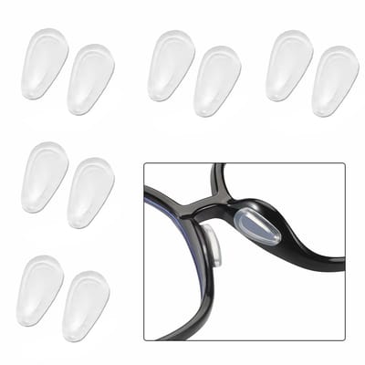 10-stuks Siliconen Neuspads voor Bril - Neuspads voor Bril - Pads - Plakpads - Anti-Slip - Zelfklevend - 1.5*0.66*0.32cm -Geschikt voor platte optische monturen, platte zonnebrilmonturen en kunststof monturen -wit