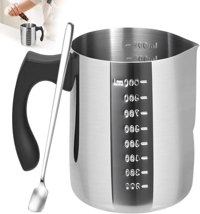 Wax Melt-jar 900 ml Roestvrijstaal 304 met Maatverdeling en Lepels