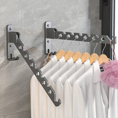 Kledinghaak - Inklapbaar -Opvouwbaar droogrek voor kleding, opvouwbaar droogrek voor binnen- Muurbevestiging - Wandhaak - Kapstok - Kledinghanger- Droogrek - 1 item