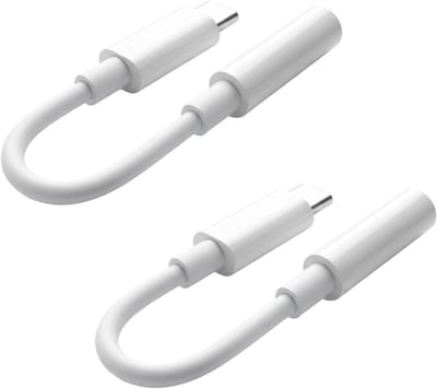 USB C naar 3,5 mm jackadapter, 2 stuks, compatibel met iPhone, Samsung en Google Pixel, ideaal voor audio en muziekgebruik