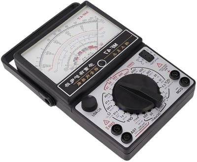 Analoge Multimeter - Meetinstrument Wijzerplaat Tester - Elektrische Werkzaamheden - Dubbele Zekering - 21 x 15 x 6 cm - Grijs