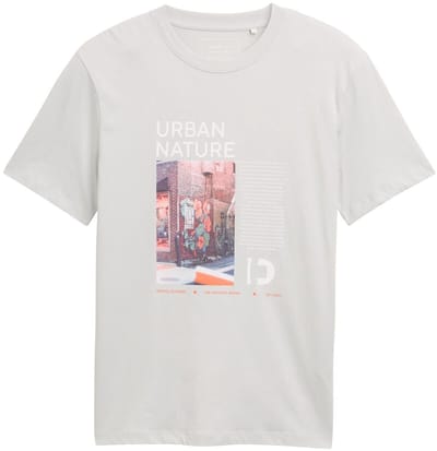 Tom Tailor Denim - T-shirt met fotoprint - Maat XS - Chalk Grey