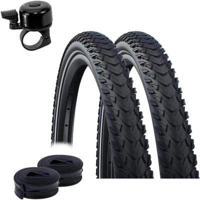 Fietsbanden set - Banden en binnenbanden - Veilig fietsen - Met reflectie - 2x 37-622 - Zwart