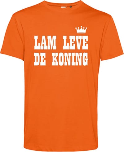 T-shirt Lam leve de koning | oranje koningsdag kleding | oranje t-shirt | Oranje | maat XS