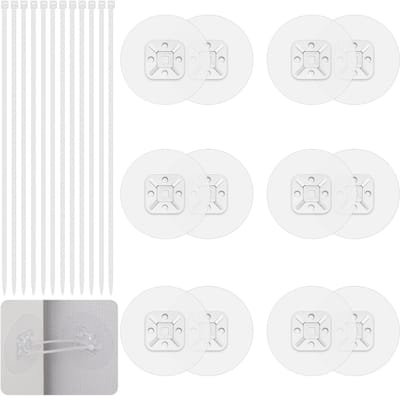Zelfklevende Meubelriemen, 12 Stuks, Veiligheidsstraps voor Kinderen en Huisdieren, Verstelbare Anti-Tip Bevestigingen voor Boekenkasten en Dressoirs, Eenvoudig te Installeren zonder Boren