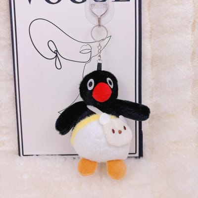 Kawaii Pinguïn Pluche Sleutelhangers Schattige Hanger Pluche Dieren Kleine Pingu Tasaccessoires Creatieve Dierenpoppen Rugzak Sleutelhanger black
