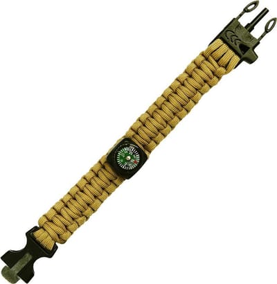 101inc Paracord survival kompas 9 inch Coyote