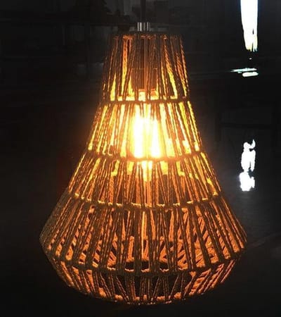 Jute Touw Hanglamp - Handgemaakt - Naturel - ⌀26 cm