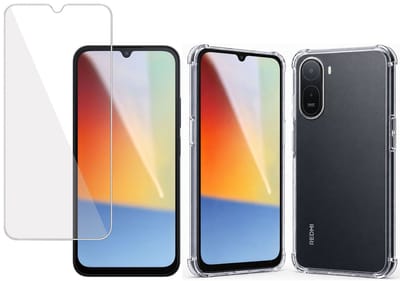 TechNow Hoesje + Screenprotector geschikt voor Xiaomi Redmi A7 Pro 4G Hoesje Screenprotector - Tempered Glass - Extreme Shock Case Transparant
