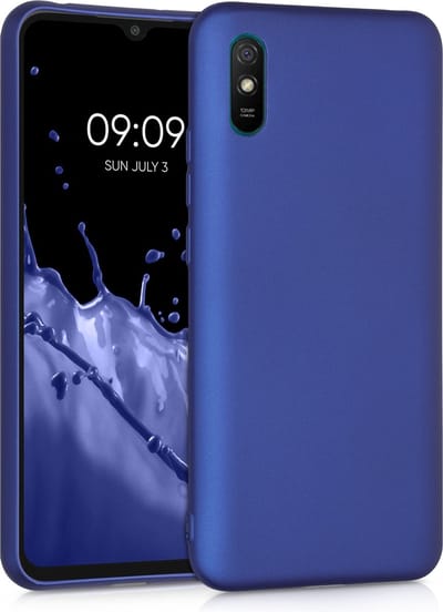kwmobile telefoonhoesje geschikt voor Xiaomi Redmi 9A / 9AT - Hoesje voor smartphone - Back cover in metallic blauw