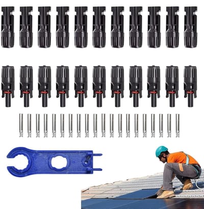 Zonnepaneel Connectoren - MC4 Adapter Kit - Zonne-energie Installatie - Optimale Waterdichtheid - 10 Paar - Zwart