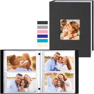 Dailygoods- Fotoalbum 200 Compartimenten - 10x15 cm - Linnen Hoes