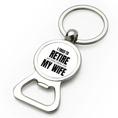 Akyol - i tried to retire flesopener - Pensioen - werken voor vrouw - werk - afscheidscadeau - verjaardagscadeau - kado - 9 bij 3 cm