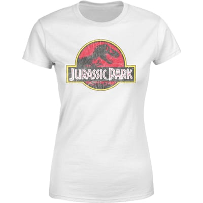 Jurassic Park Logo Vintage Women's T-Shirt - White - XS