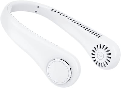 Draagbare nekventilator - Wit - USB oplaadbare miniventilator - Ideaal voor buitenactiviteiten/reizen of thuisgebruik.