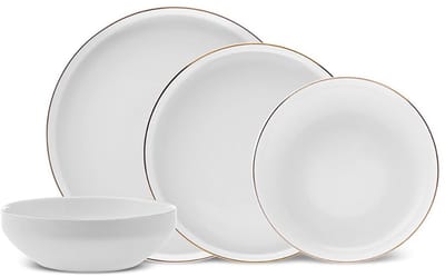 Karaca Stream Saturn - New Bone Serviesset – 24 Delig – 6 Personen – Goud