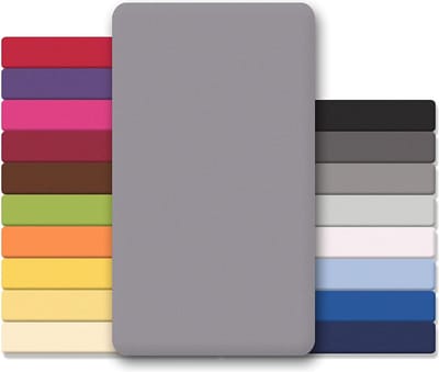 Lucina Topper Hoeslaken Jersey Katoen Stretch - donker grijs 200x200cm - 200x220cm