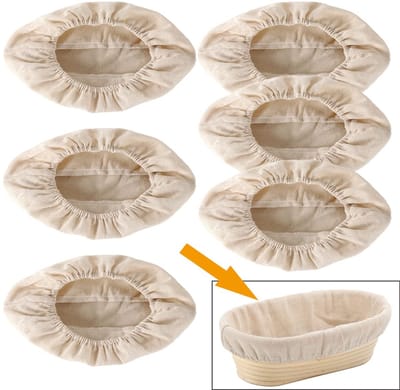 rijsmandjes Geschikt voor brood, linnen voeringen Geschikt voor de deegmandjes, rijsdoek, bakaccessoires Geschikt voor de rijsmandjes, linnen inzetstukken (ovaal 25 cm)