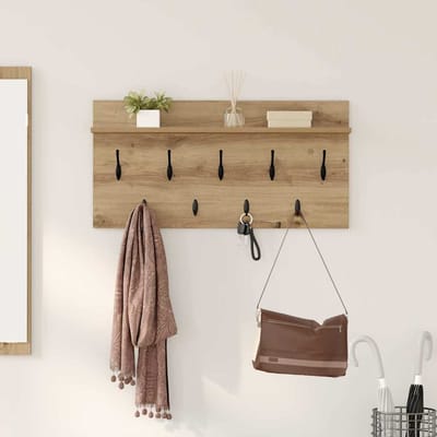 vidaXL - Wandgemonteerde - kapstok - Muurmontage - Artisan - Eiken - Bewerkt - hout