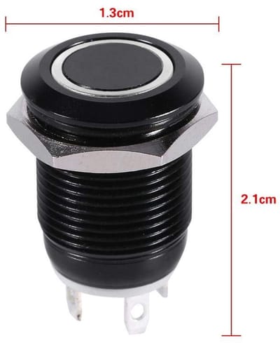 Dailygoody - LED Momentary Drukknop Schakelaar - Waterdicht - Rood - 12mm - 2A - Geschikt voor diverse toepassingen - IP65